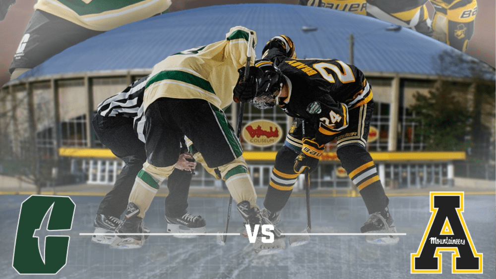 Charlotte ice hockey player squares off against App State in front of Bojangles Coliseum