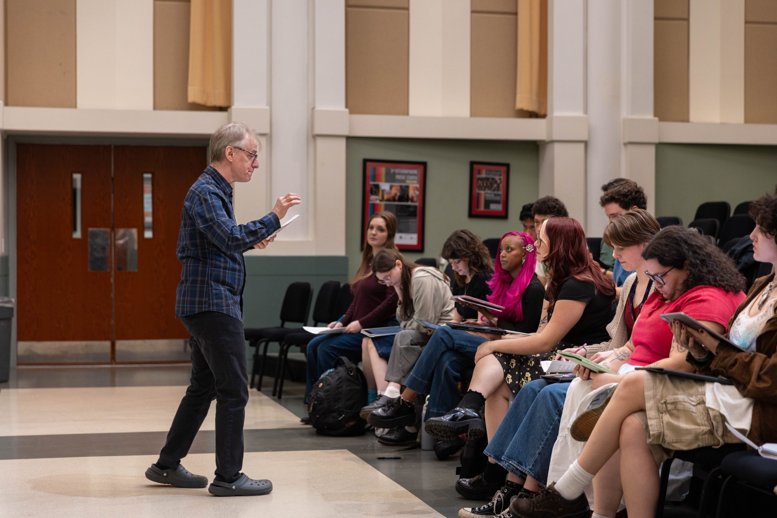 Binyumen Schaechter Binyumen Schaechter teaching in a classroom