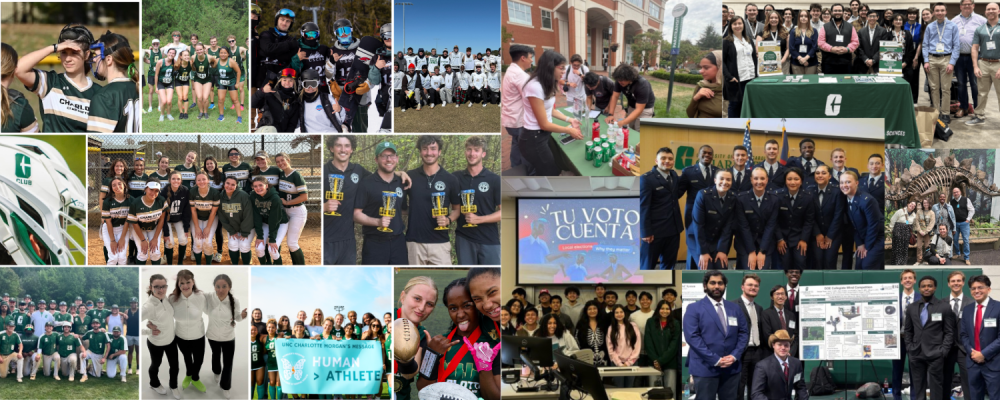 A collage of all the student organizations and sports clubs crowdfunding during the spring 2026 semester