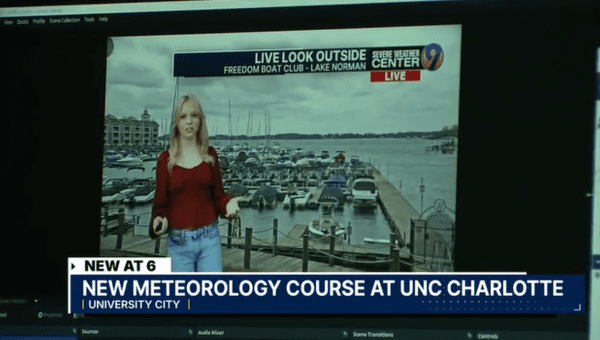 Meteorology student using WSOC weather graphics