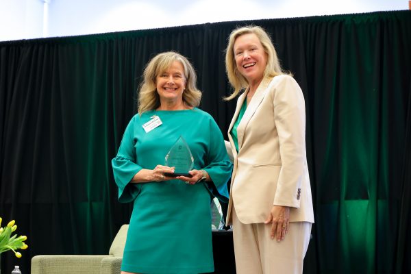 Johnna Watson and Chancellor Sharon Gaber