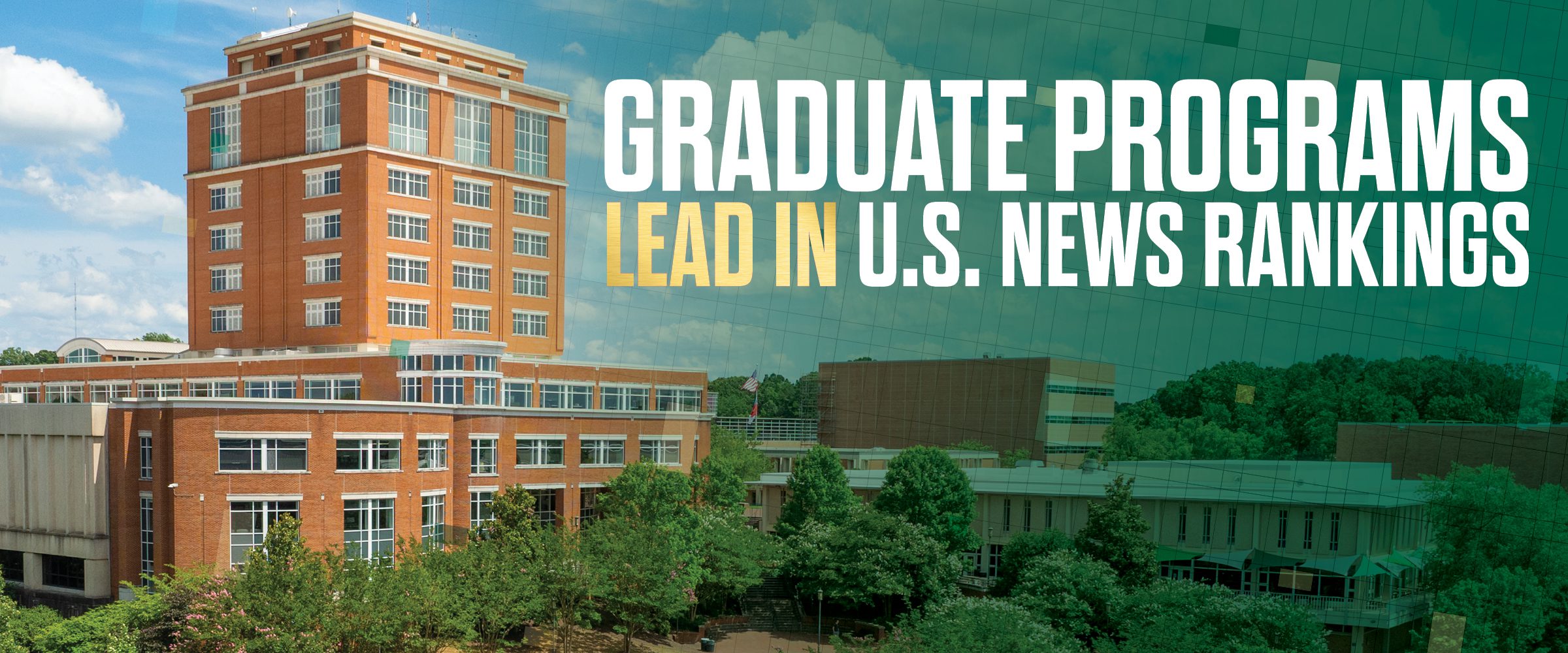 Promotional graphic for U.S. News Rankings fro Graduate Programs.