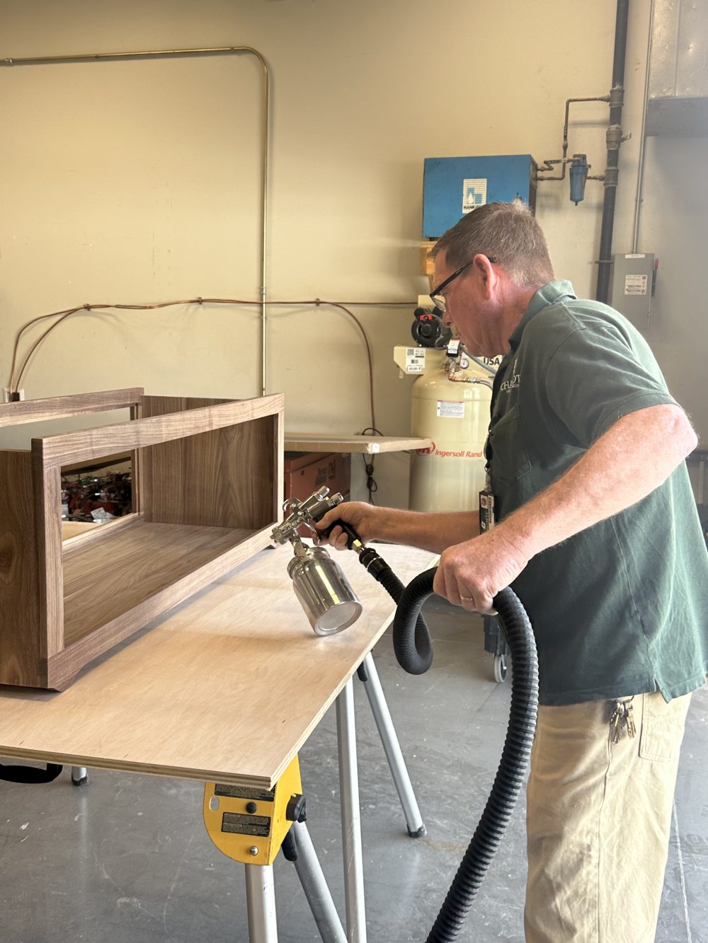 Watt working on the case