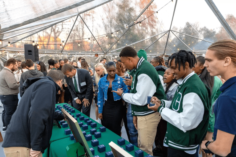 Student athletes try class rings