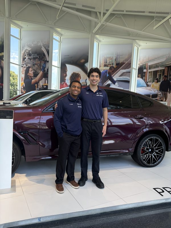 Austin Lee at his co-op job at BMW