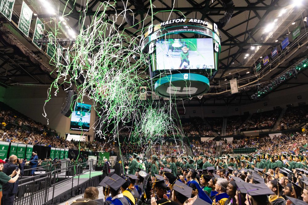 Confetti at the graduation ceremony