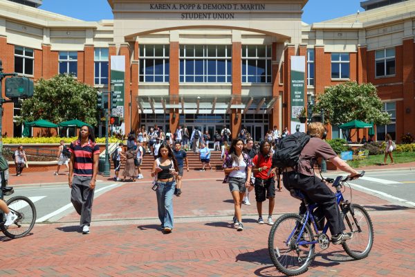 students walking to class