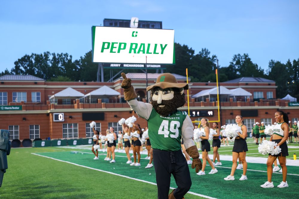 norm at pep rally