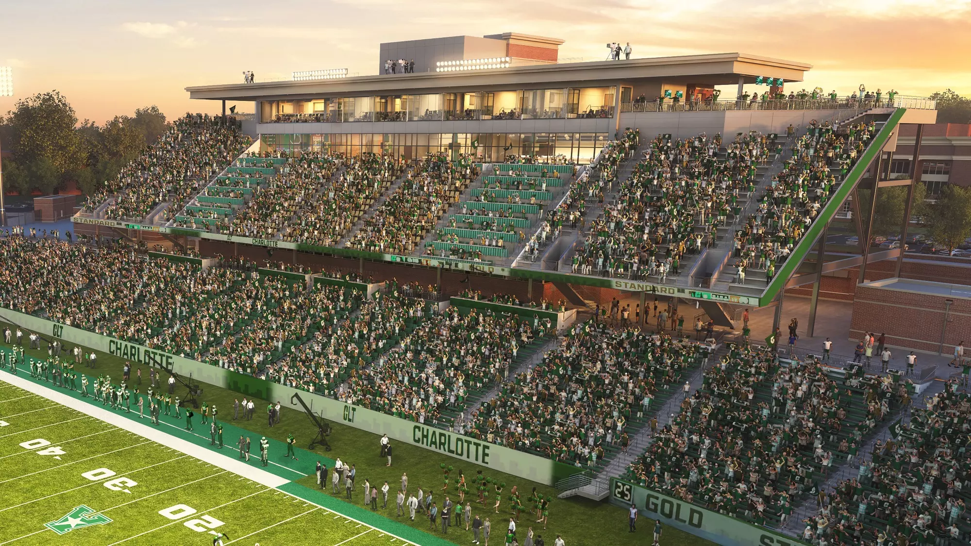 Stadium Rendering of the renovated Jerry Richardson Stadium expansion