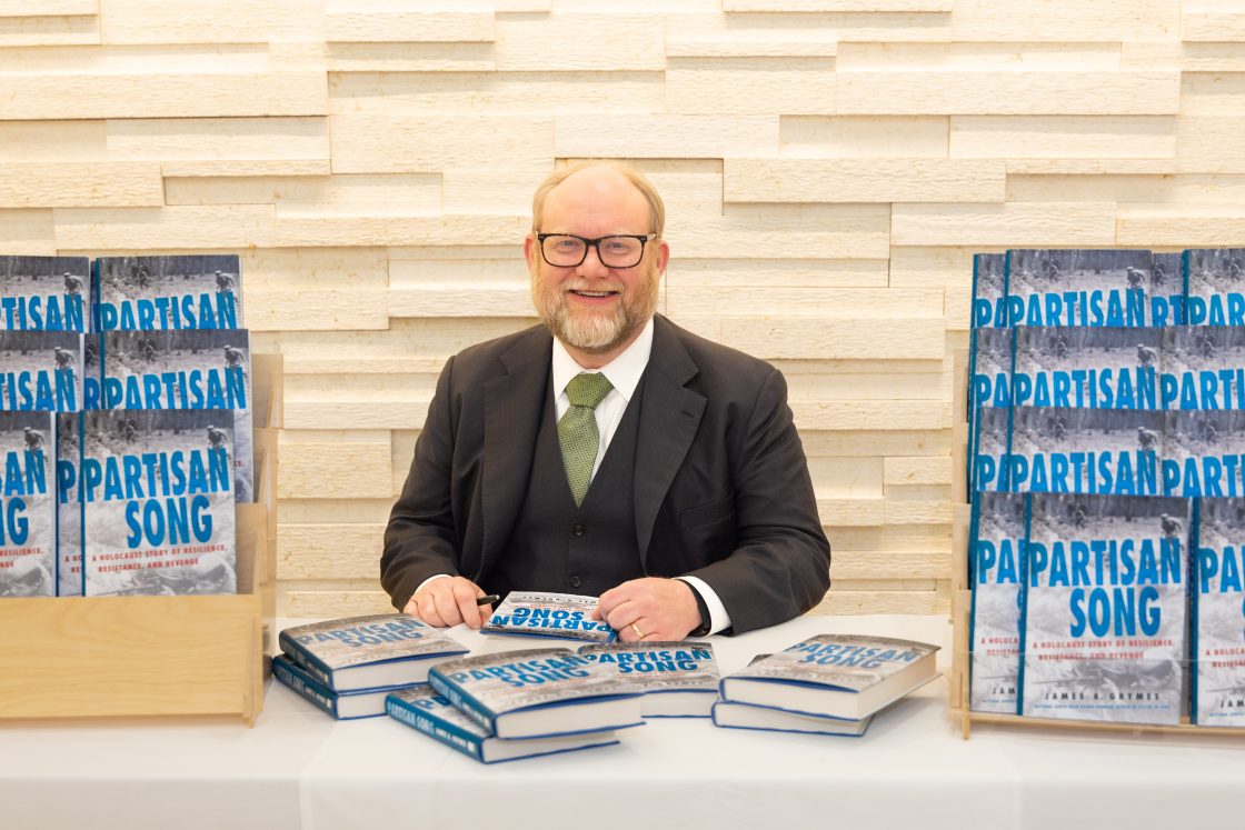 Partisan-Song-CoAA-Music-Beth Grymes at a book signing